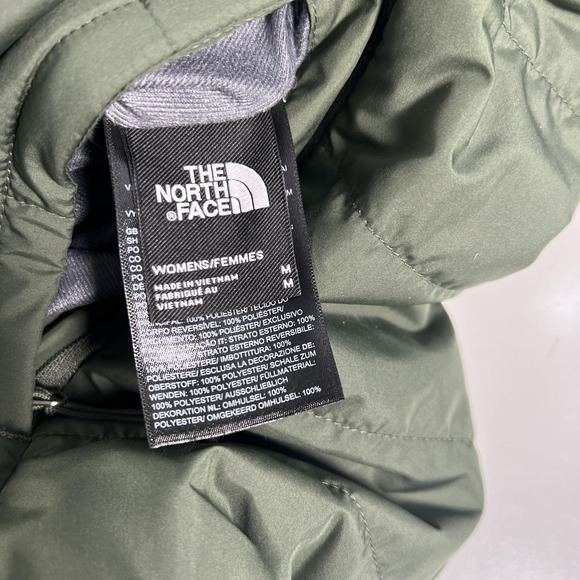 The North Face Jacket Womens Medium Green Reversible Fleece Long Hooded Coat - Picture 8 of 16